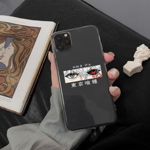 FOXSISTVR Soft Phone Clear Phone Cases for Iphone 12 11 Pro Max X Xs Max XR 6s 7 8 7Plus 8Plus SE2 Tokyo Ghoul Kaneki Ken Cover
