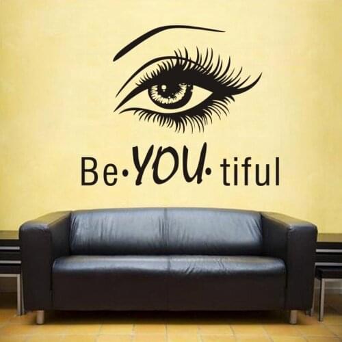 Eye Eyelash Art Sticker Makeup Beauty Salon Decal Shop Store Business Wall Art Stickers Eye Eyelash Art Decal