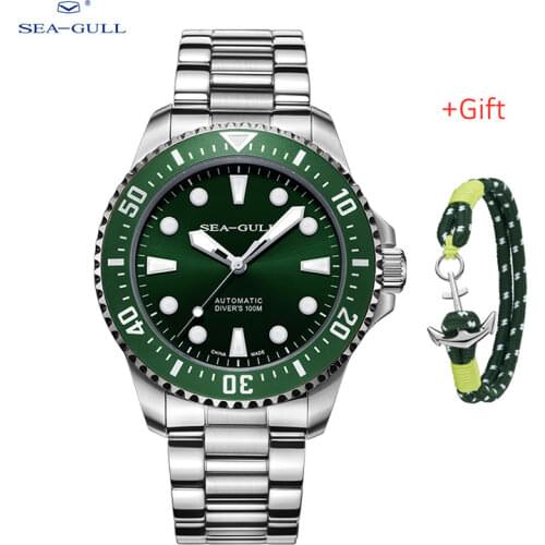 2021 New Seagull Watch Mens Fashion Automatic Mechanical Watch 100m Waterproof Diving Watch Business 816.97.6117