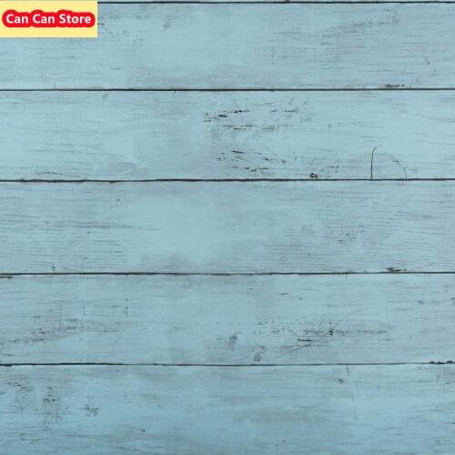 Wood Grain Peel and Stick Wallpaper Blue Maple Wood Plank Self Adhesive Wallpaper Wall Background Wall Decoration