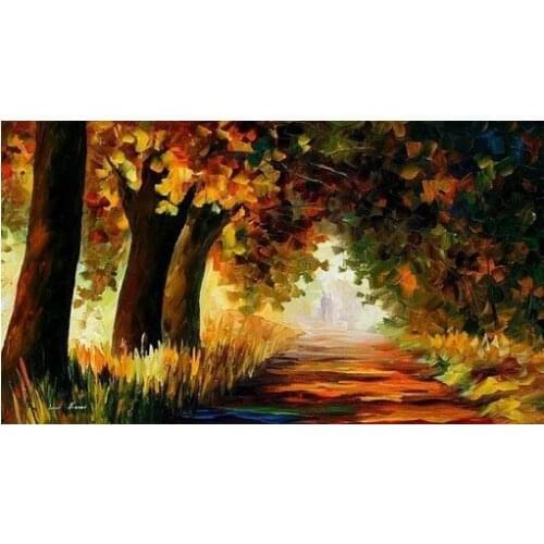 Oneroom oneroom Needlework,embroidery DMC Cross stitch kits,Autumn trees spacious Avenue scenery set counted Cross-Stitching