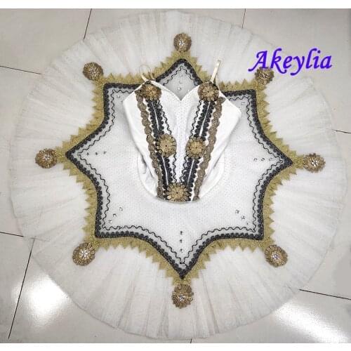 Adult White Swan Lake Professional Ballet Tutu La Sylphide White Pancake Tutu For Child Bailarina Stage Dress For Girls