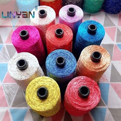 500g paillette yarn Sequins wool needle Natural beads lace tie a knot yarn for hand knitting crochet thread line sweater ZL7