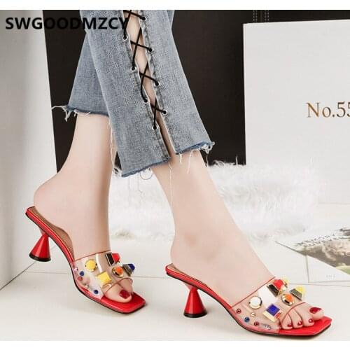 Luxury Slippers Clear Slides Summer Slippers Women Cute Slippers Ladies Shoes New Arrival 2020 Zapatos De Mujer Sepatu Wanita