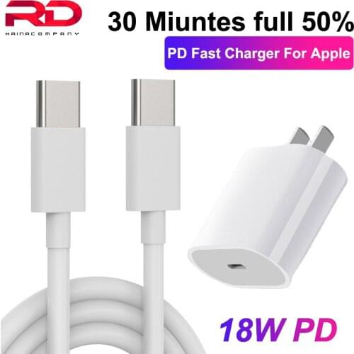 PD Fast Charging 18W 9V/2A USB-C Charger Adapter wall charger For iPhone 12 11 11Pro Max XS XR SE iPad Mini Pro Air USB charger