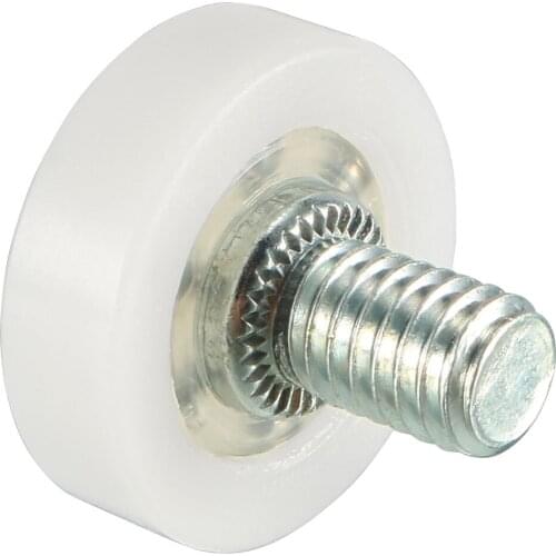 Uxcell 4pcs 19x6x1mm Roller Idler Bearing Pulley Sliding Conveyor Wheel Threaded Rod white