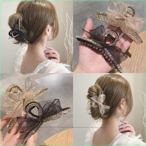 Bow tie clip female disc hairpin shark clip all-match hair accessories