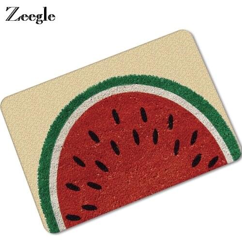 Zeegle Welcome Fruits Printing Rubber Floor Mat Water Non-slip Shower Room Kitchen Carpet Indoor Bathroom Throw Rugs