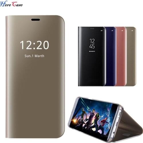 Mirror Case For Samsung Galaxy S8 S8 Plus Luxury Clear View Smart Flip Leather stand Cover For Samsung Note 8 Phone Cas