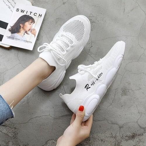 2019 Women Casual Shoes Lace Up Sneakers Women Trainers Mash Running Sneakers Women Shoes Chaussure Femme YYJ43
