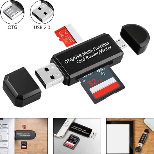 2in1 Multi-Function Card Reader Android USB 2.0 Card Reader SD Card TF Triplet OTG Smart Card Reader Adapter Cable For PC Laptop