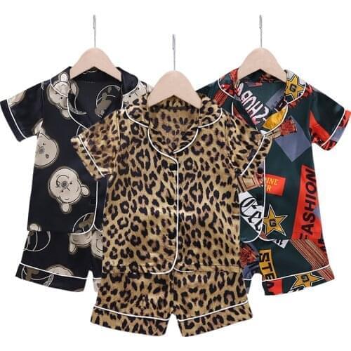 2021 Children boys pajamas baby girls summer cotton suit boys pajamas boys pajamas kids pajamas 1-5 y toddler clothes