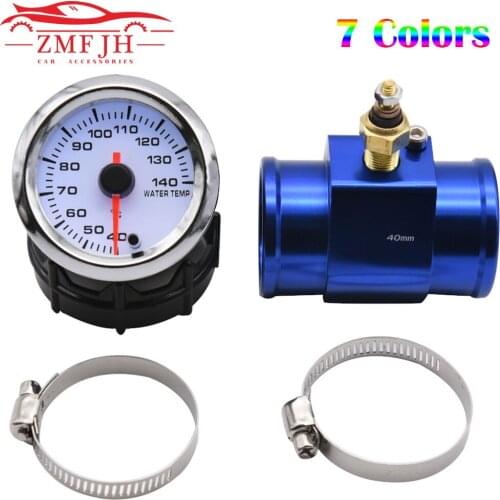 7Colors LED Light Car Racing Modification Digital Water Temperature Gauge 40-140 Celsius 52MM Temp Meter With Sensor and Adapter