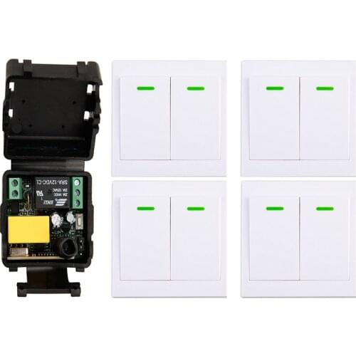 AC220V 1CH Wireless Remote Control Switch Receiver+Wall Panel Remote Transmitter Power Switch Garage Door lamp/window/shutters