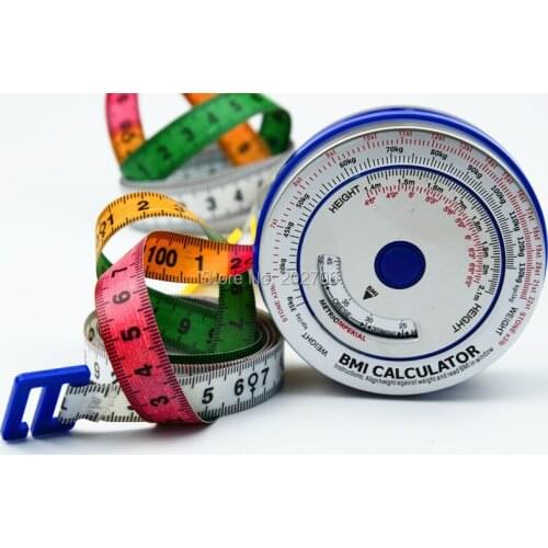 High quality 0-150cm Aluminum BMI measure tape BMI body tape BMI calculator body mass tape Diet Weight Loss Tape