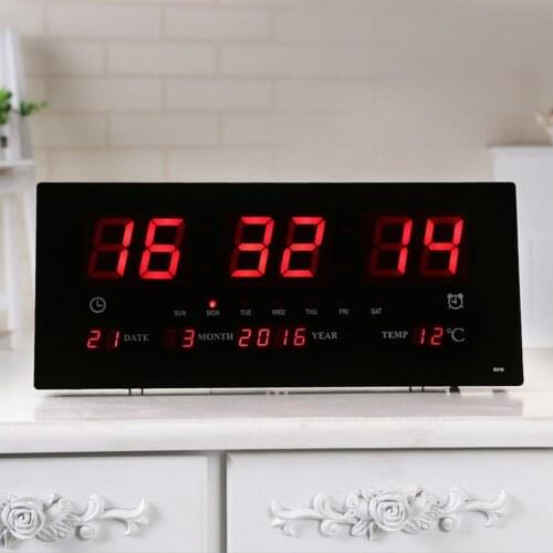 Large LED Digit Alarm Wall Clock 24H Display Time Backlight Office School Home Supplies - Night Mode Backlight, LED Screen US