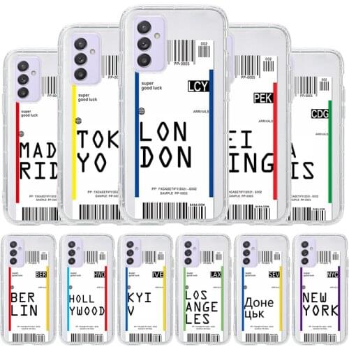 6.4" a32 4G Cases Travel Ticket Label Barcode Phone Case For Samsung A32 Case 6.5" A 32 5G Silicon Cover Galaxy A31 A30 A20 Case