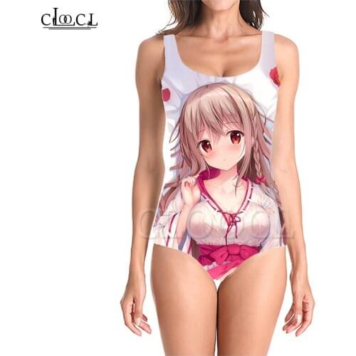 CLOOCL Newest Anime Girl 3D Print Sleeveless Sexy One Piece Swimwear Summer Girls Ladies Beach Swimsuits