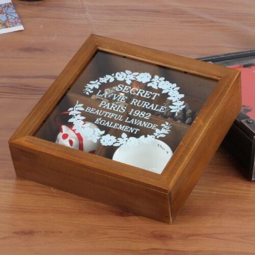 1PC Zakka old Doug Wooden storage box retro wooden jewelry box boxed desktop storage bins JL 0939