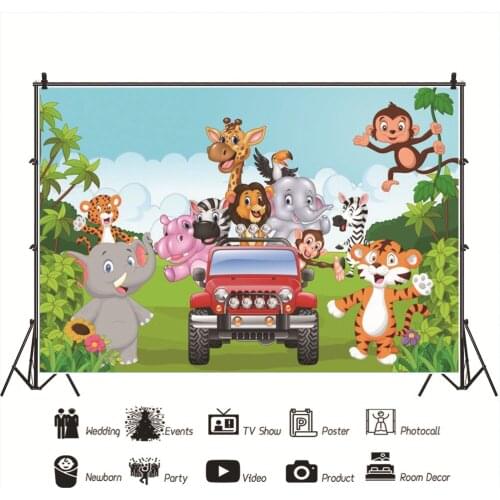 Cartoon Cute Animal Ranch Background Portrait Photography Kids Holiday Birthday Party Photozone Decor Backdrops Photocall Studio