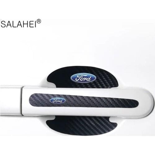 8pc Car Door Bowl Handle Carbon Fiber Sticker For Ford F150 F250 Mondeo Focus MK3 Mk4 Mk5 C-MAX Fiesta Ranger Galaxy Fusion Kuga