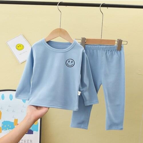 Infants Kids Baby Girls Ribbed Solid Pajama Sets Top Fall Trousers Long Sleeves Elastic Kids Sleep Clothes