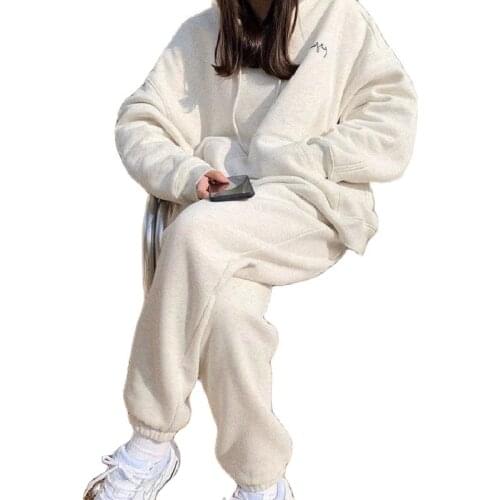 Fashion Leisure Sports Suit Womens Clothing 2021 Spring And Autumn Tracksuit Women Loose Sweater Hooded Two-Piece Suit