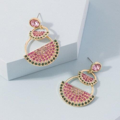 New Fashion Summer Fruit Watermelon Earrings Female Lovely Girl Dangle Earring for Women Fine Jewelry Accessories Dropshipping