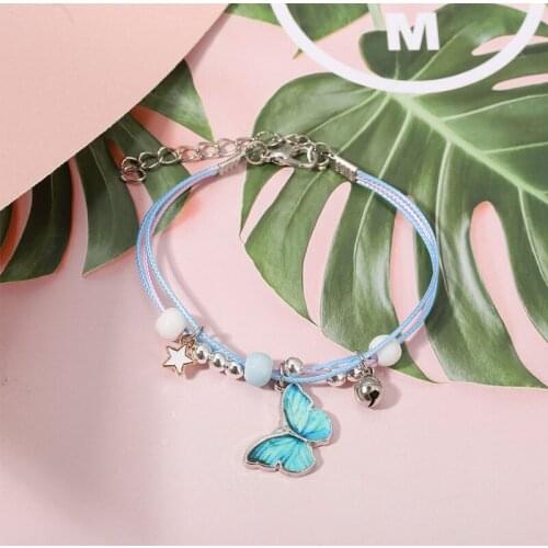 New Fashion Blue Butterfly Bracelet For Couples Acrylic Multi-Layer Star Shape Bracelet Women Jewelry Birthday Party Gifts