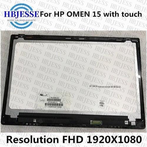 Original 15.6'' For HP OMEN 15 15-5010nr Display Touch Digitizer Panel 30pin 1920*1080 LCD Screen full assembly LTN156HL02