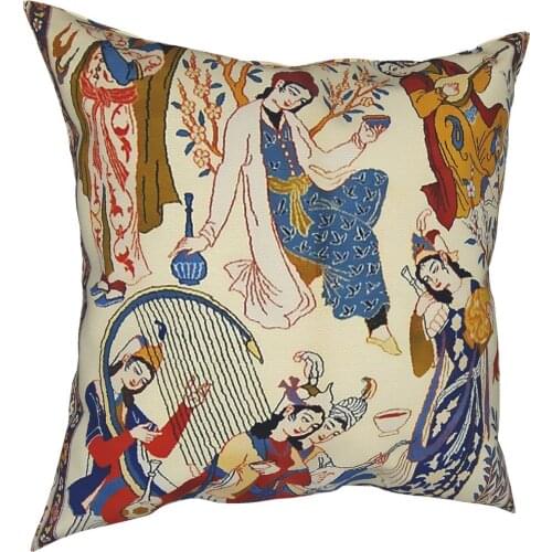 Antique Persian Isfahan Pillow Cover Home Decor Boho Bohemian Floral Cushion Cover Throw Pillow for Car Double-sided Printing