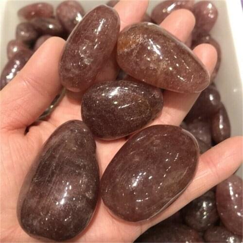 Natural gemstone quartz red strawberry palm crystals healing stones for decoration