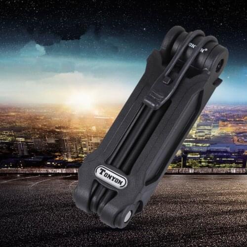 PAW Foldable Bike Lock 2 Keys Strong Security Anti-theft Bicycle Lock Heavy Duty Chain Cable Padlock Motorcycle Lock For Bicycle