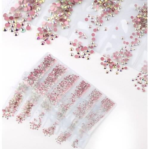 Multi-size Glass Nail Rhinestones For DIY Nails Art Decorations Crystals Strass Charms Partition Mixed Size Rhinestone Set