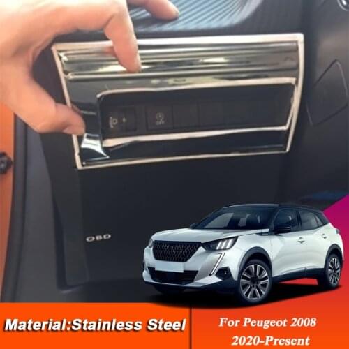 Car Styling Sticker For Peugeot 2008 2020-Present Interior Car Headling Switch Sequins Cover Trim Internal Auto Accessories