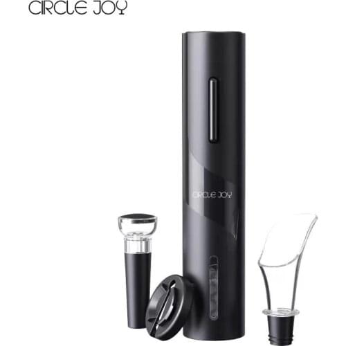 Youpin Circle Joy Black Samurai Electric Bottle Wine Opener Set Automatic Corkscrew Red Wine Kitchen Accessories Tools 4 In 1