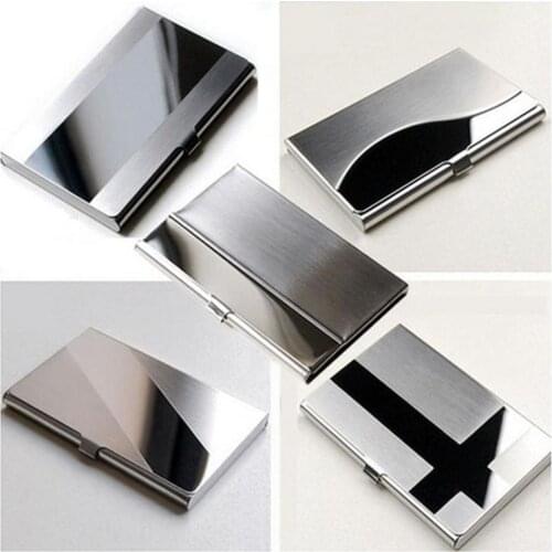 1pc Business ID Credit Card Holder Case Cover Waterproof Stainless Steel Metal Case Box