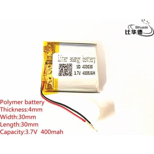 10pcs/lot 3.7V 400mAh 403030 Lithium Polymer Li-Po li ion Rechargeable Battery cells For Mp3 MP4 MP5