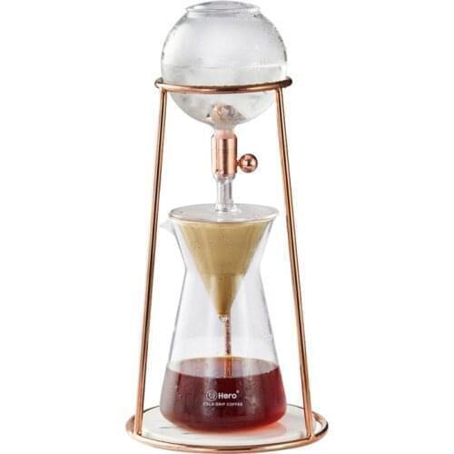 2-4 Cups MINI Iced Coffee Pot Cold Brew Drip Coffee Maker Reusable Glass Dripper Filter Cold Brew Pot Drip Coffee Machine