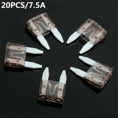 20PCS 7.5Amp Electronic Mini Blade Fuse for Car Motorcycle Trucks Bus Fuses