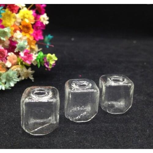 50pieces/lot 15*15mm jewelry supplies handmade glass vial pendants glass pendant, squares Glass Bubble, Necklace jewelry New