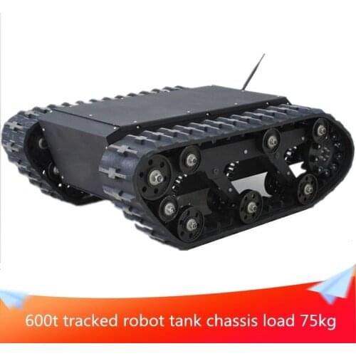 600t Tracked Robot Tank Chassis RC Smart Crawler Tank Platform Cross-obstacle Machine with Max Load 75kg Assembled