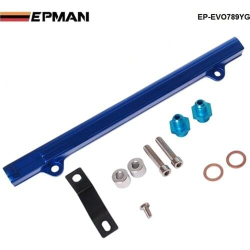 Aluminium Billet Top Feed Injector Fuel Rail Turbo Kit Blue High Quality For Mitsubishi 4G63 EVO7/8/9 EP-Evo789YG
