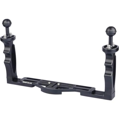 Aluminum Alloy Diving Handle Tray Base Bracket Dual Handheld Hand Grip for Camera Housings Underwater Photography Light System