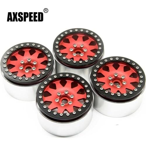 AXSPEED 2.2inch 35mm Thickness Alloy Beadlock Wheel Rims Hubs for Axial Wraith TRX-4 1/10 RC Car Truck Upgrade Accessories