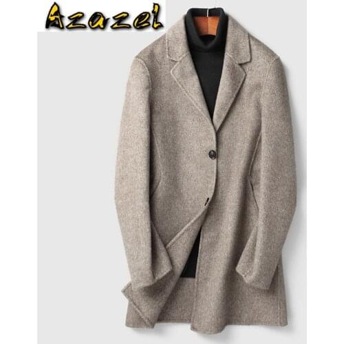 Azazel Jacket for Men Clothing Double-faced Cashmere Coat 90% Wool Fur Coats Autumn Windbreaker 10% Alpaca Clothes Ropa LXR868