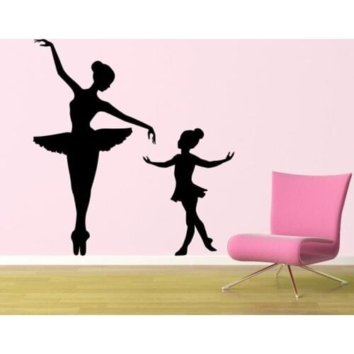 Ballerina Wall Decal Kids Nursery Girls Room Vinyl Ballet Wall Adhesive Interior Art Mural For Nursery Baby Room L603