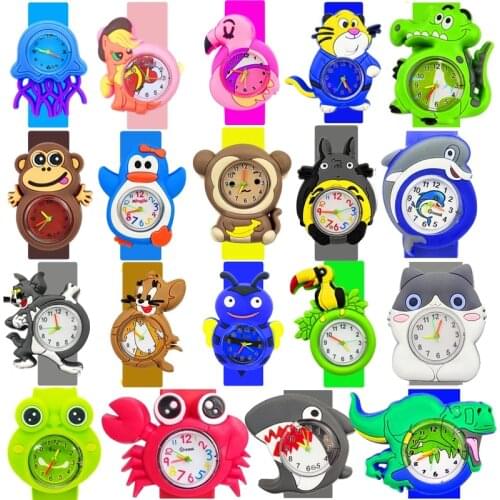 Shark/Dinosaur Watch Children Look Time Watches Baby Learn Time Toy Cartoon Cat and Mouse Anime Watch Kids Birthday Gift Clock