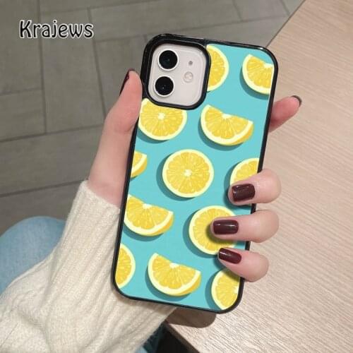 Krajews Fruit Lemon coque Phone Case for iPhone 12 mini 5 6S 7 8 PLUS X XS XR 11 PRO MAX SE 2020 Back Cover Funda Shell