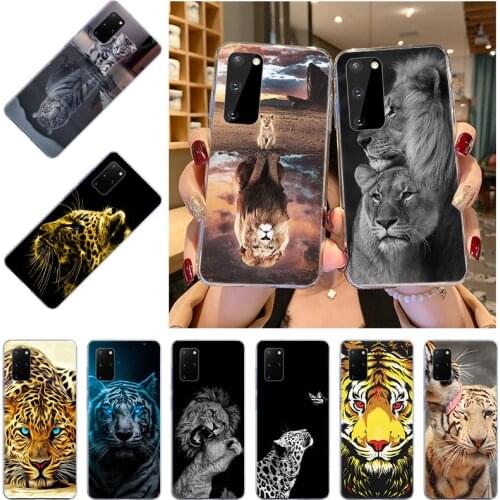 Phone Case For Samsung S20 Ultra S10 Lite S9 S8 Lion king Tiger Animal Cover for Samsung Note 20 10 Pro 9 8 Soft Silicone Cases